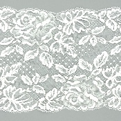 Dentelle de Calais motif fleur blanc métalo - ENORA