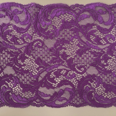 Dentelle de Calais motif art déco violet - BÉATRIX