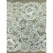 Dentelle de Calais motif fleur blanc - CHARLESTINE