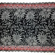 Dentelle de Calais motif fleur noire - CÉLESTINE