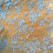 Dentelle de Calais motif fleur bleu - GASTONNE