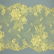 Dentelle de Calais motif fleur jaune - AMELIE