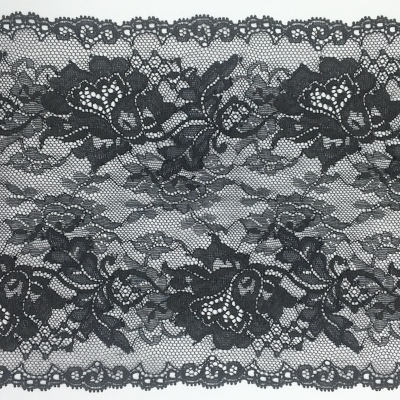 Dentelle de Calais motif fleur noire - CALLINICE