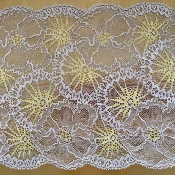 Dentelle de Calais motif fleur gris jaune - FRELINE