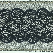 Dentelle de Calais motif fleur noire - CHARMINE