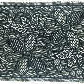 Dentelle de Calais motif fleur noire - DOLOROSE