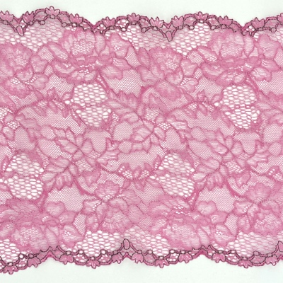 Dentelle de Calais motif fleur pink gris - ELIZIE