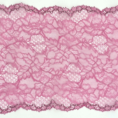Dentelle de Calais motif fleur pink gris - ELIZIE
