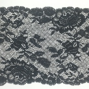 Dentelle de Calais motif arabesque noire - DULIVINE