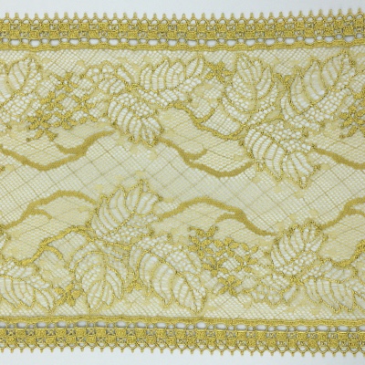 Dentelle de Calais motif arabesque olive - FAUVETTE