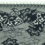 Dentelle de Calais motif fleur noire - DIVINE