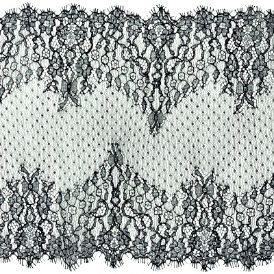 Dentelle de Calais motif fleur noire - ELOSIE