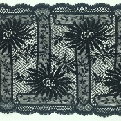 Dentelle de Calais motif fleur noire - FLORELLE