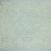 Dentelle de Calais motif fleur champagne lurex - GABELINE