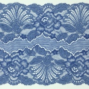 Dentelle de Calais motif fleur bleu - BÉLANIE