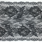 Dentelle de Calais motif fleur noire - CALLINICE