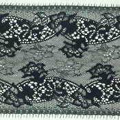 Dentelle de Calais motif fleur noire - DIVINE