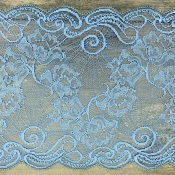 Dentelle de Calais motif fleur bleu - FANELLE 