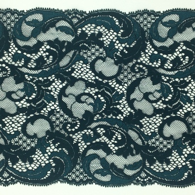Dentelle de Calais motif art déco vert bouteille - BELGARDE