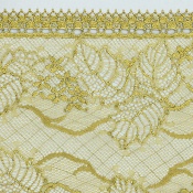 Dentelle de Calais motif arabesque olive - FAUVETTE