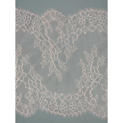 Dentelle de Calais motif fleur rose - FELICIENNE