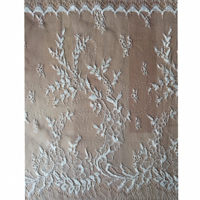 Dentelle de Calais motif fleur champagne - EZILDA