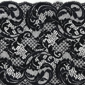 Dentelle de Calais motif art déco noire - BÉATRIX