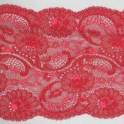 Dentelle de Calais motif fleur cardinal - CEPHISE