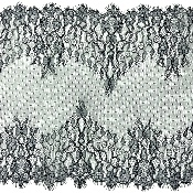 Dentelle de Calais motif fleur noire - ELOSIE