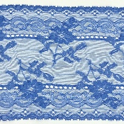 Dentelle de Calais motif fleur bleu - ELZEA