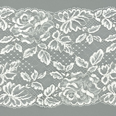 Dentelle de Calais motif fleur blanc métalo - ENORA