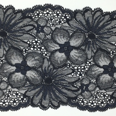 Dentelle de Calais motif fleur noire - AZALDÉE