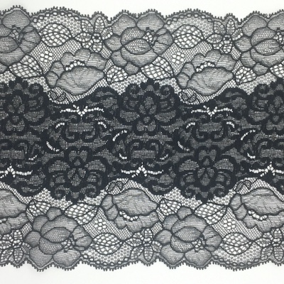 Dentelle de Calais motif fleur noire - CAMILLETTE