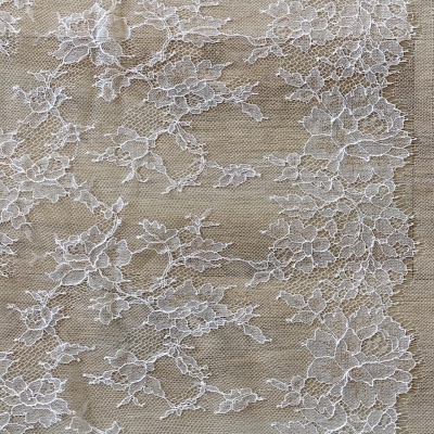 Dentelle de calais motif fleur blanc - ESPÉRANCE