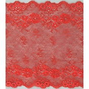 Dentelle de Calais motif fleur rouge - FROSINE