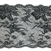 Dentelle de CALAIS motif fleur noire - CLÉLIE