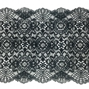 Dentelle de Calais motif abstrait noir - FAUSTINE