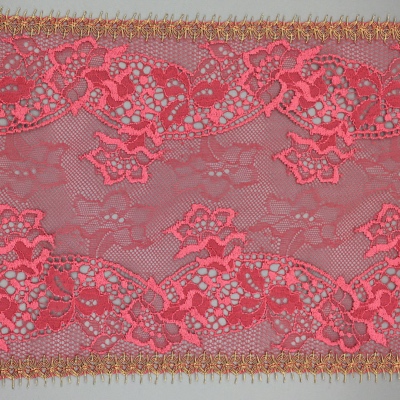 Dentelle de Calais motif fleur raspberry - DIVINE