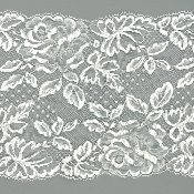 Dentelle de Calais motif fleur blanc métalo - ENORA