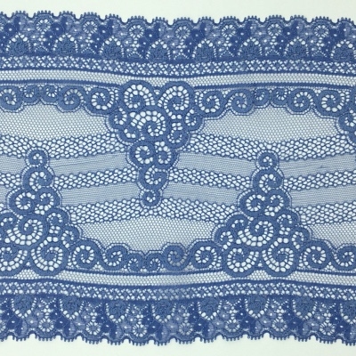 Dentelle de Calais motif décoratif bleu - BELAIMÉE 
