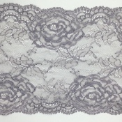 Dentelle de Calais motif fleur gris - AURE