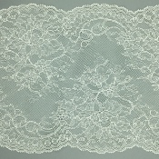 Dentelle de Calais motif fleur blanc - CIRCÉE 