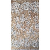 Dentelle de Calais motif fleur blanc - EXIANNE